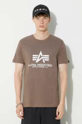 Alpha Industries pamut póló Basic T-Shirt bézs, férfi, nyomott mintás - bézs M