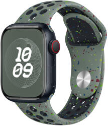 Utángyártott iKi Apple Watch 45mm / 44mm / 42mm / Ultra 49mm lélegző Sport szilikon szíj - öko-zöld