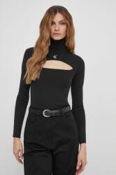 Calvin Klein pulóver könnyű, női, fekete, garbónyakú - fekete M - answear - 36 990 Ft