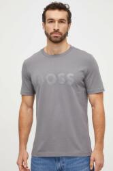 Boss Green t-shirt szürke, férfi, nyomott mintás - szürke M - answear - 22 990 Ft