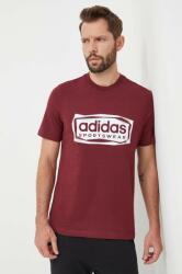 Adidas pamut póló bordó, férfi, nyomott mintás, IM8303 - burgundia S
