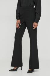 Calvin Klein nadrág női, fekete, magas derekú trapéz - fekete 34