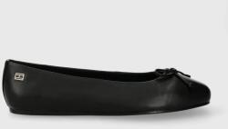 Tommy Hilfiger bőr balerina cipő ESSENTIAL LEATHER BALLERINA fekete, FW0FW07768 - fekete Női 38