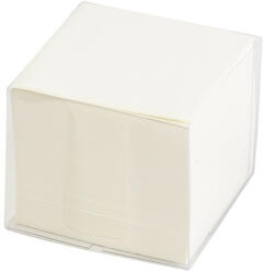  Kockatömb 8x8x6, 5cm, ragasztás nélküli, transzparens tartóban 80% fehérség Bluering® fehér - bolt
