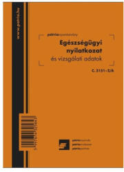 Egészségügyi nyilatkozat és vizsgálati adatok 8 lapos füzet - bolt