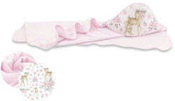  Baby Shop kapucnis fürdőlepedő 100*100 cm - rózsaszín őzike - babastar