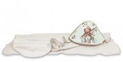  Baby Shop kapucnis fürdőlepedő 100*100 cm - Let's Go! menta/bézs