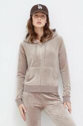 Juicy Couture velúr pulóver bézs, sima, kapucnis - bézs XS - answear - 31 990 Ft