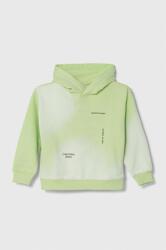 Calvin Klein gyerek melegítőfelső pamutból zöld, mintás, kapucnis - zöld 116