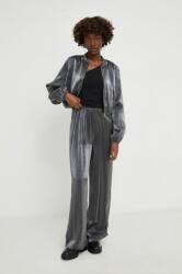 Answear Lab nadrág női, szürke, magas derekú egyenes - szürke S - answear - 13 990 Ft