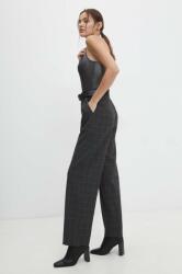 Answear Lab nadrág női, szürke, magas derekú egyenes - szürke S - answear - 15 990 Ft