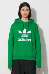 Adidas pamut melegítőfelső Adicolor Classics Trefoil zöld, férfi, nyomott mintás, kapucnis, IM9403 - zöld XL