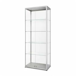Jansen Display Zárható üveges vitrin 80 x 40 x 200 cm, ezüst