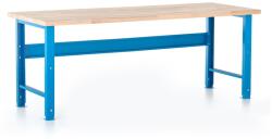  Állítható magasságú műhelyasztal Basic, előlappal, 200 x 80 cm, kék - ral 5012