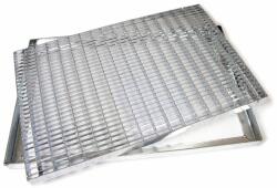 FLOMAT Fém rácsszőnyeg 50 x 100 x 3, 3 cm, ezüst