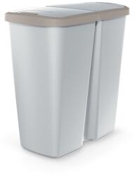 Prosperplast Szürke DUO szemetes, 45 l, barna / szürke