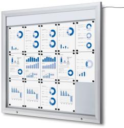 Jansen Display Kültéri LED információs vitrin felső kártyával 15 x A4 - T típusú, alumínium