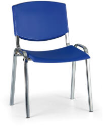 Design konferencia szék - króm lábak, kék