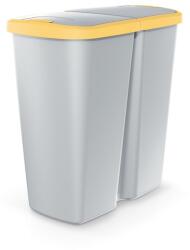 Prosperplast Szürke DUO szemetes, 45 l, sárga / szürke