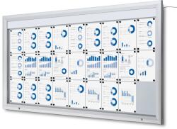 Kültéri LED információs vitrin felső kártyával 27 x A4 - T típusú, alumínium