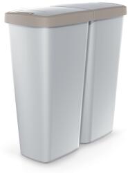 Prosperplast Szürke DUO szemetes, 50 l, barna / szürke