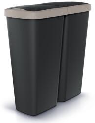 Prosperplast Hulladékgyűjtő DUO fekete, 50 l, barna / fekete