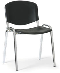  ISO műanyag szék - króm lábak, fekete