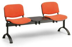 VIVA kárpitozott pad, 2 üléses + asztal - fekete lábak, piros