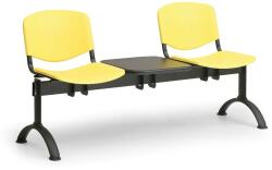 ISO II műanyag pad, 2 üléses + asztal - fekete lábak, kék