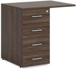 Lenza Impress konténer 80 x 60 cm - 4 fiókos (76 cm-es Impress asztalhoz), sötét hamu