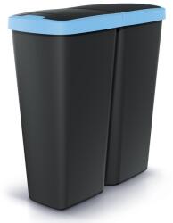 Prosperplast Hulladékgyűjtő DUO fekete, 50 l, kék / fekete