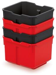  4 db-os tárolódoboz (doboz) II, fekete / piros készlet