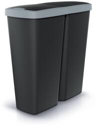 Prosperplast Szemeteskuka DUO fekete, 50 l, szürke / fekete