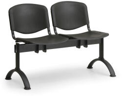  ISO II műanyag pad, 2 üléses - fekete lábak, fekete