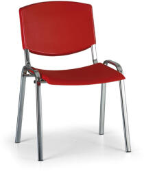 Design konferencia szék - króm lábak, piros