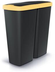 Prosperplast Hulladékgyűjtő DUO fekete, 50 l, sárga / fekete