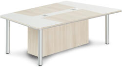 TopOffice Premium tárgyalóasztal III 240 x 162, 5 cm, világos akác / fehér