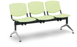  Design műanyag pad, 3 üléses, zöld