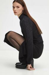 MEDICINE pulóver könnyű, női, fekete, félgarbó nyakú - fekete XS - answear - 8 390 Ft