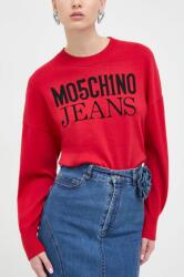 Moschino Jeans pamut pulóver könnyű, piros - piros M