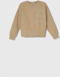 Calvin Klein gyerek melegítőfelső pamutból bézs, nyomott mintás - bézs 140 - answear - 25 990 Ft