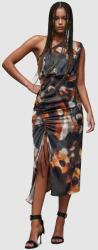 AllSaints selyemkeverékes ruha Laura barna, maxi, testhezálló - barna 36