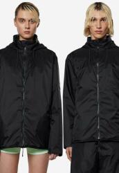 Rains rövid kabát Fuse Jacket női, fekete, átmeneti, oversize - fekete L