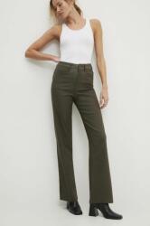 Answear Lab nadrág női, zöld, magas derekú széles - zöld XL