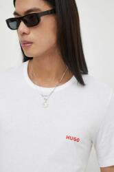 Hugo pamut póló 3 db fehér, férfi, sima - fehér XS