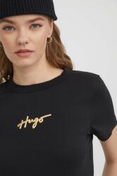 Hugo pamut póló női, fekete - fekete S - answear - 20 990 Ft