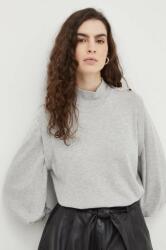 Bruuns Bazaar pulóver könnyű, női, szürke, félgarbó nyakú - szürke M