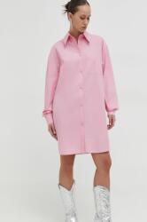 Moschino Jeans pamut ruha rózsaszín, mini, oversize - rózsaszín 38