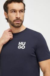 Hugo pamut póló sötétkék, férfi, nyomott mintás - sötétkék XXL - answear - 16 990 Ft