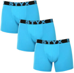 Styx 3PACK boxeri pentru bărbați Styx pantaloni scurți lungi sport elastic albastru deschis albastru deschis (3U1169) M (177324)